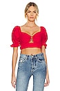 view 1 of 4 Elizabeth Puff Sleeve Top in Red