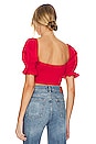 view 3 of 4 Elizabeth Puff Sleeve Top in Red