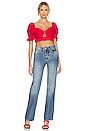 view 4 of 4 Elizabeth Puff Sleeve Top in Red