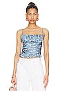 view 1 of 4 Amanda Ruched Cami Top in Blue Floral