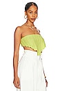view 2 of 4 Sima Strapless Crop Top in Lime