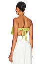 view 3 of 4 Sima Strapless Crop Top in Lime