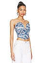 view 2 of 4 Sienna Floral Ruched Top in Blue