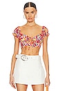 view 1 of 4 Carrie Crop Top in Red Floral