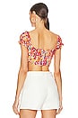 view 3 of 4 Carrie Crop Top in Red Floral