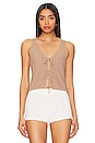 view 1 of 4 Anaya Tie Front Top in Taupe