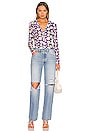 view 4 of 4 Dione Button Front Top in Purple Multi