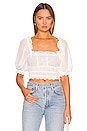 view 1 of 4 Monique Puff Sleeve Top in White