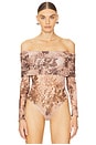 view 2 of 5 Isela Off Shoulder Bodysuit in Leopard Floral