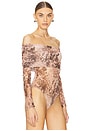 view 3 of 5 Isela Off Shoulder Bodysuit in Leopard Floral