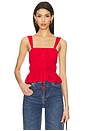 view 1 of 4 Betsey Tie Front Top in Red