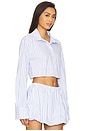 view 2 of 5 Carmin Button Down Top in Blue Stripe
