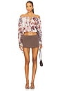 view 4 of 4 Davina Off Shoulder Top in Brown Multi