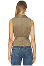 view 3 of 4 Aaliyah Faux Suede Vest in Dark Olive Green