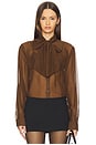 view 1 of 4 x Emma Leger Cinrella Sheer Top in Brown