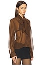 view 2 of 4 x Emma Leger Cinrella Sheer Top in Brown