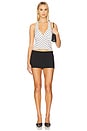 view 4 of 5 Vivan Halter Top in White & Black Dot