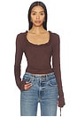 view 1 of 4 Arielle Twisted Top in Brown