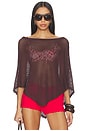 view 1 of 4 Daleyza Poncho Top in Brown