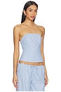 view 2 of 5 Lyrica Strapless Top in Blue Stripe