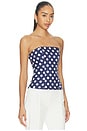 view 2 of 4 Tina Corset Top in Navy & White Polka Dot