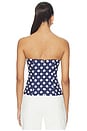 view 3 of 4 Tina Corset Top in Navy & White Polka Dot