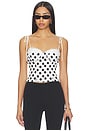 view 1 of 4 Roslyn Top in White & Black Dot
