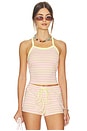 view 1 of 5 Greer top in Pink & Yellow Stripe
