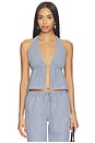 view 1 of 5 Ruthie Halter Top in Blue Gingham