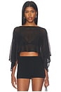 view 1 of 5 Orson Knit Poncho in Black Metallic