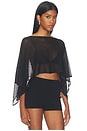 view 2 of 5 Orson Knit Poncho in Black Metallic
