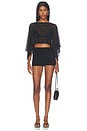 view 5 of 5 Orson Knit Poncho in Black Metallic