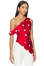 view 2 of 5 Mindy Off Shoulder Top in Red & White Dot