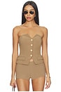 view 1 of 4 Twila Strapless Top in Tan Suiting