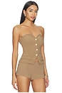 view 2 of 4 Twila Strapless Top in Tan Suiting