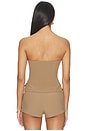 view 3 of 4 Twila Strapless Top in Tan Suiting