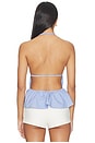 view 3 of 5 Drisana Halter Top in Blue Stripe