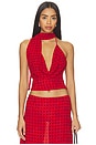 view 1 of 6 Landry Cowl Neck Top in Red Dot