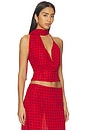 view 2 of 6 Landry Cowl Neck Top in Red Dot