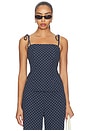 view 1 of 5 Chantelle Top in Navy & White Dot