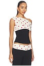 view 2 of 4 Angee Top in Cream & Red Dot