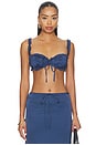 view 1 of 5 Reese Bra Top in Navy Polka Dot