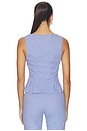 view 3 of 5 Drea Peplum Top in Blue Gingham