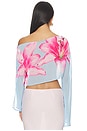 view 3 of 4 Shirley Off Shoulder Top in Blue Floral