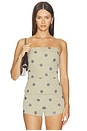 view 1 of 4 Calinda Strapless Top in Olive & Brown Dot
