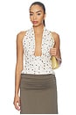 view 1 of 4 Zemira Halter Top in Ivory Polka Dot