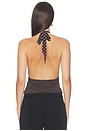 view 4 of 5 x Blake Evin Justina Halter Top in Brown & White Dot