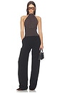 view 5 of 5 x Blake Evin Justina Halter Top in Brown & White Dot