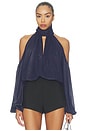 view 1 of 5 Araya Cold Shoulder Top in Navy