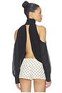 view 4 of 4 Chiara Cold Shoulder Top in Black